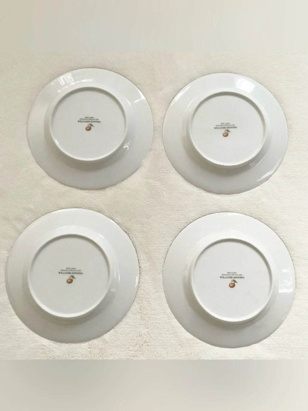 Williams Sonoma Apple Fruit Salad Dessert Plates Set 4 Made Japan 8”